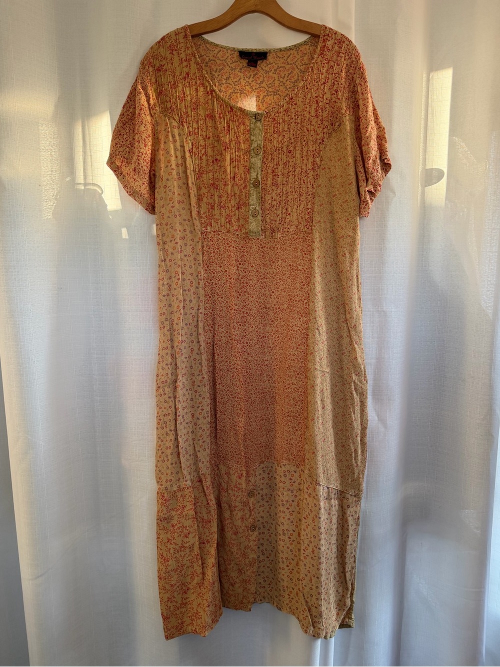 Sacred Threads XL Patchwork Floral Boho Maxi Dress Cottagecore